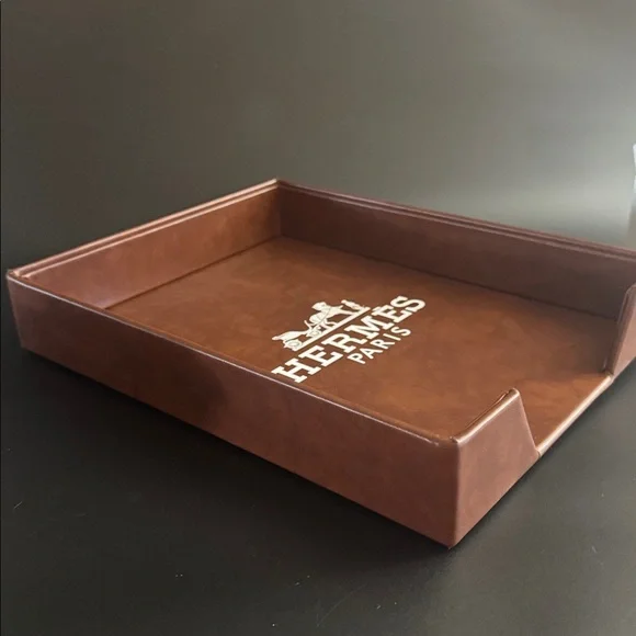 ❗️CLEARANCE❗️Luxury Brown Leather Document Tray - Picture 5 of 5
